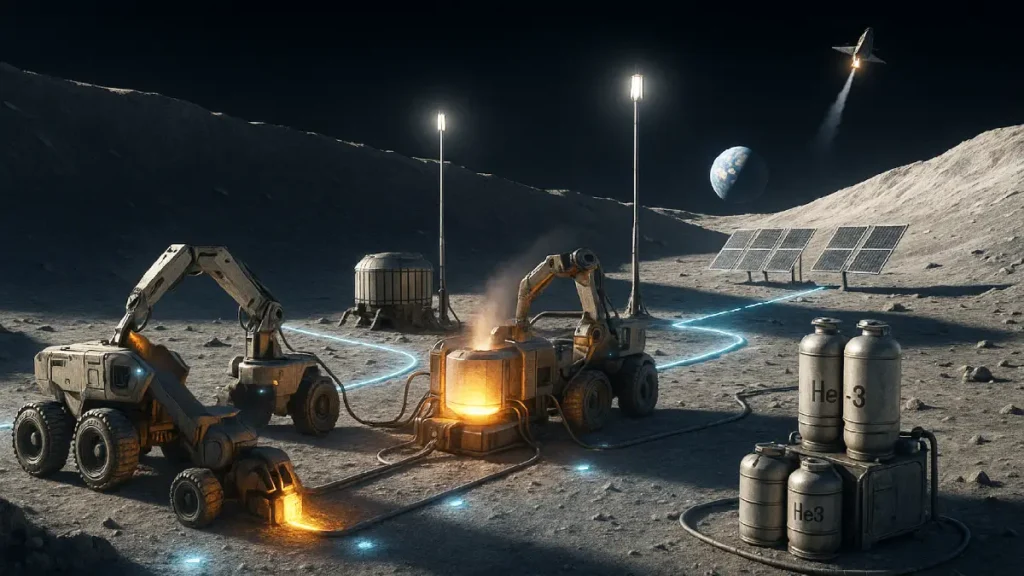 moon helium 3 mining